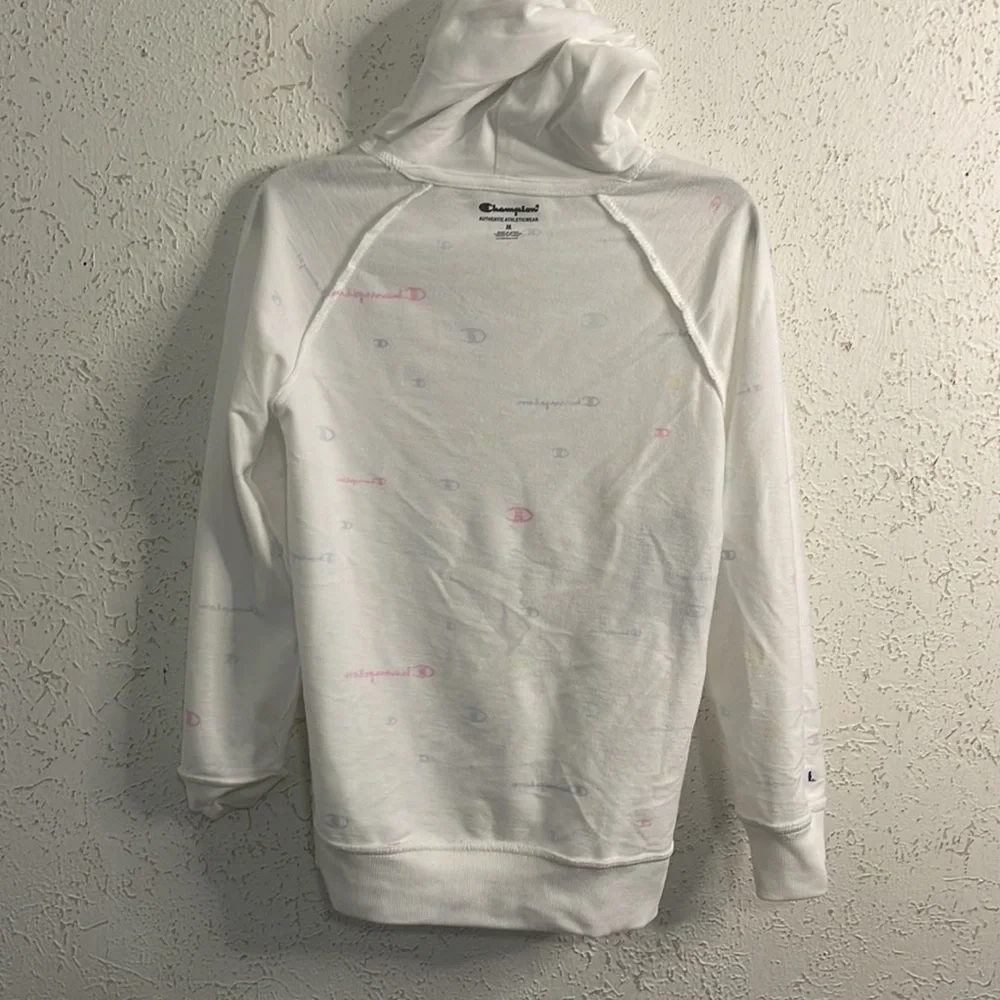 Champion Girls' Multicolor Logo Script French Terry Pullover Hoodie - Picture 5 of 8